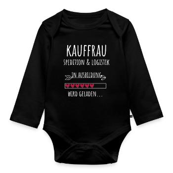 Kauffrau Spedition & Logistik in Ausbildung - Baby Bio-Langarm-Body - Schwarz - Vorne