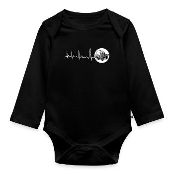 Herzschlag - Multicar M25 - Baby Bio-Langarm-Body - Schwarz - Vorne