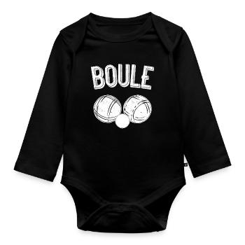 Boule balls pour les joueurs de boules Bouler boulen - Body Bébé bio manches longues - noir - Devant