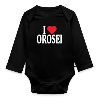 t-shirt J’adore Orosei t-shirt Sardaigne - Body Bébé bio manches longues - noir - Devant