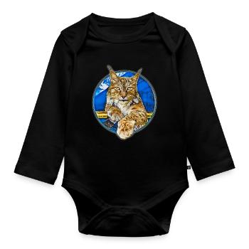 Lynx Wildcat Liberté - Body Bébé bio manches longues - noir - Devant