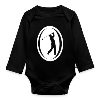 sport de golf - Body Bébé bio manches longues - noir - Devant
