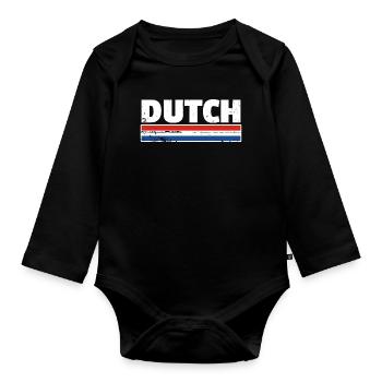 Dutch Netherlands Dutch flag Netherlands - Organic Longsleeve Baby Bodysuit - black - Front