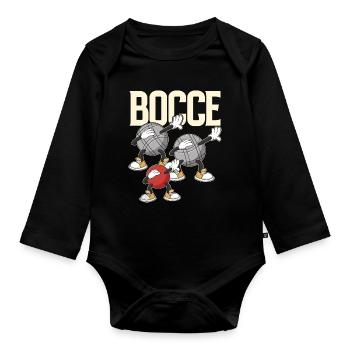 Dabbing Bocce Ball with Jack Bocci Dab Game Bocce - Organic Longsleeve Baby Bodysuit - black - Front