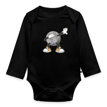 Dabbing Boulekugeln für Bouler boulen Boulesport - Baby Bio-Langarm-Body - Schwarz - Vorne