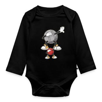 Dabbing Boulekugeln für Bouler boulen Boulesport - Baby Bio-Langarm-Body - Schwarz - Vorne