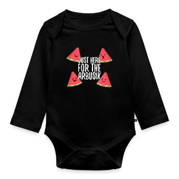 Seulement ici à cause du cadeau de la pastèque - Body Bébé bio manches longues - noir - Devant