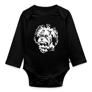 Tête de Lion « Black Edition » - Body Bébé bio manches longues - noir - Devant