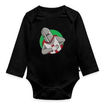Friendly Crusader - Organic Longsleeve Baby Bodysuit - black - Front