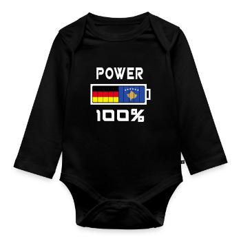 L’Allemagne et le Kosovo Power 100% - Body Bébé bio manches longues - noir - Devant