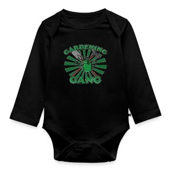 Gang de jardinage pour jardiniers avec des lotissements - Body Bébé bio manches longues - noir - Devant
