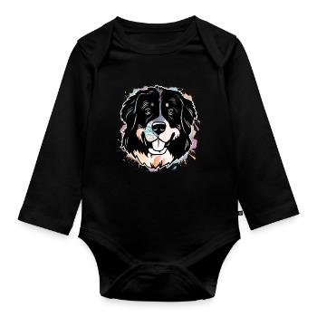 Bouvier bernois - Body Bébé bio manches longues - noir - Devant