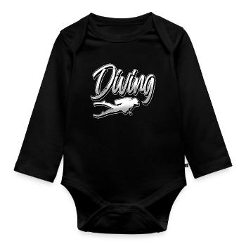 Tauchen Taucher - Baby Bio-Langarm-Body - Schwarz - Vorne