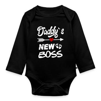 Baby  Chef Papa Dad - Baby Bio-Langarm-Body - Schwarz - Vorne