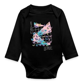 Soyez comme un papillon - Body Bébé bio manches longues - noir - Devant