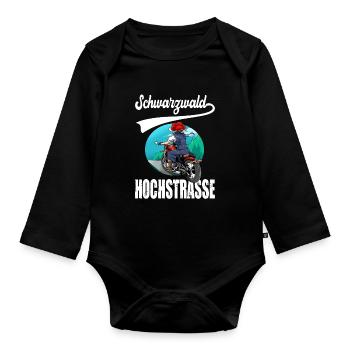 Schwarzwaldhochstraße Schwarzwald Motorrad - Baby Bio-Langarm-Body - Schwarz - Vorne