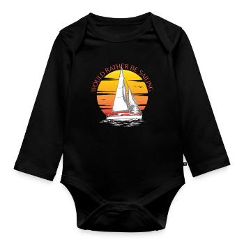 Would Rather Be Sailing - Organic Longsleeve Baby Bodysuit - black - Front