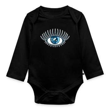 Eye Blue Providence Yin Yang Symbole - Body Bébé bio manches longues - noir - Devant