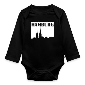 Hambourg - Body Bébé bio manches longues - noir - Devant