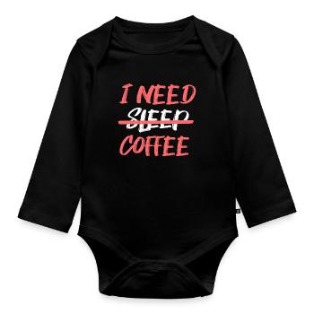 Fatigue Coffee Lovers Statement Coffee Drinking - Organic Longsleeve Baby Bodysuit - black - Front