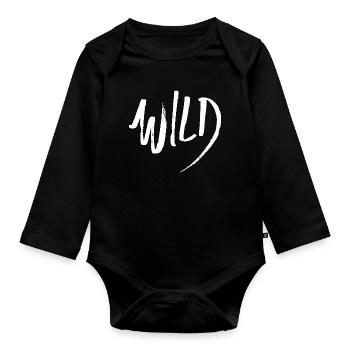 Sauvage (sombre) - Body Bébé bio manches longues - noir - Devant