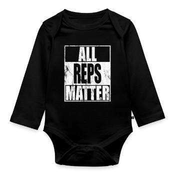 All Reps Matter Calisthenics - Organic Longsleeve Baby Bodysuit - black - Front