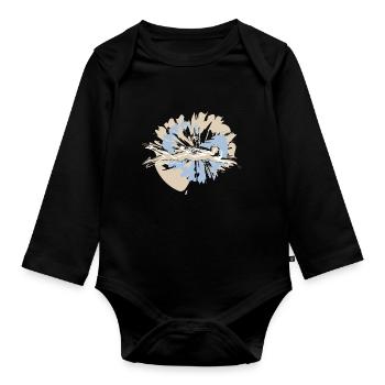 Valentine's Day swimmers in competition - Organic Longsleeve Baby Bodysuit - black - Front