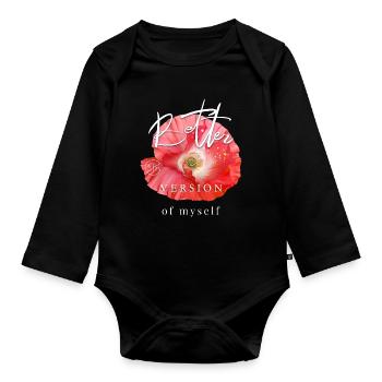 Poppy Mother's Day Gift Cool Saying Garden - Organic Longsleeve Baby Bodysuit - black - Front