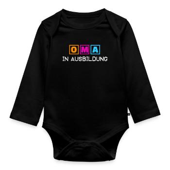 Alte Frau Statement Großmutter Oma Rentnerin - Baby Bio-Langarm-Body - Schwarz - Vorne