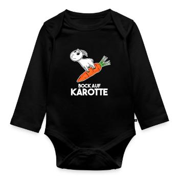 Karotte Ziege Ziegenbock - Baby Bio-Langarm-Body - Schwarz - Vorne