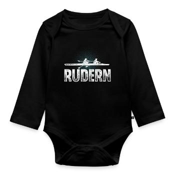 Rudern Ruderer Ruderboot - Baby Bio-Langarm-Body - Schwarz - Vorne