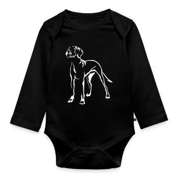 Magyar Vizsla « Édition Noire » - Body Bébé bio manches longues - noir - Devant