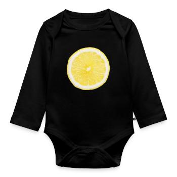 Demi-citron - Body Bébé bio manches longues - noir - Devant