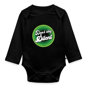 Ne restez pas silencieux Santé mentale verte - Body Bébé bio manches longues - noir - Devant