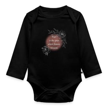 Yoga Raum der Blütenkraft - Baby Bio-Langarm-Body - Schwarz - Vorne
