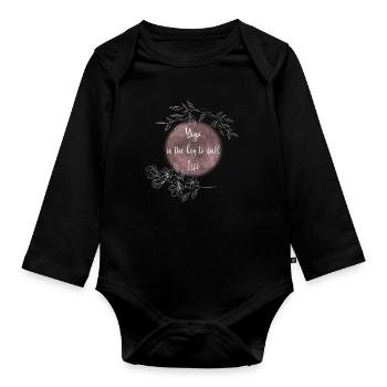 Yoga Keys to a Fulfilled Life - Organic Longsleeve Baby Bodysuit - black - Front