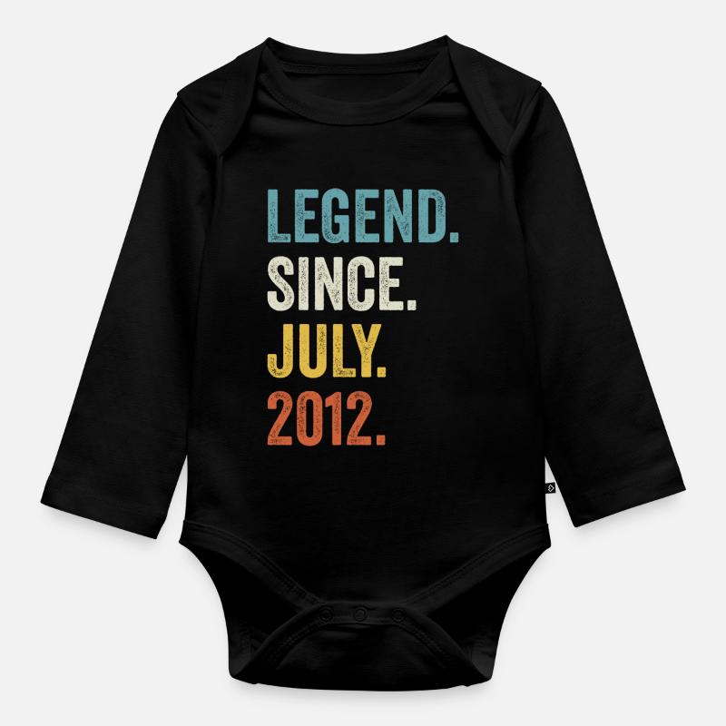 Legend Since July 2012 10. Geburtstag - Baby Bio-Langarm-Body - Schwarz