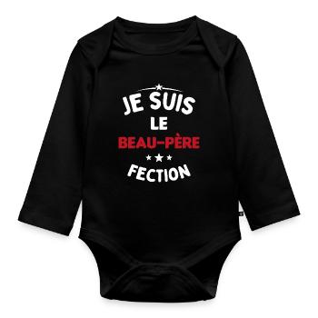 Je suis Le Beau Père-Fection - Body Bébé bio manches longues - noir - Devant