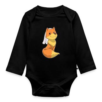 Fuchs Braut Schleier Hochzeit - Baby Bio-Langarm-Body - Schwarz - Vorne