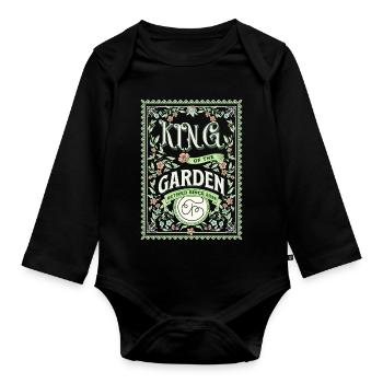 Rentner 2022 Garten Gärtner - Baby Bio-Langarm-Body - Schwarz - Vorne