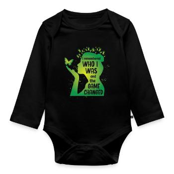 She remebered who she was - Baby Bio-Langarm-Body - Schwarz - Vorne