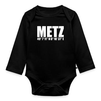 Coordonnées Metz - Body Bébé bio manches longues - noir - Devant