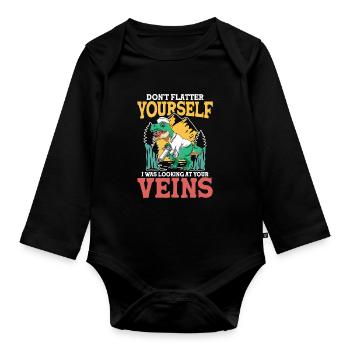 Don't Flatter Yourself I Was Looking At Your Veins - Baby Bio-Langarm-Body - Schwarz - Vorne