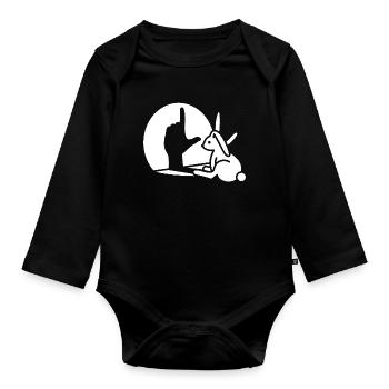 Rabbit Shadow Hand, LOSER Sign Loser - Organic Longsleeve Baby Bodysuit - black - Front
