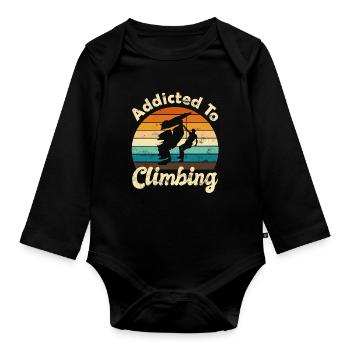 Klettern Felsklettern - Baby Bio-Langarm-Body - Schwarz - Vorne