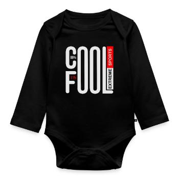 COOL AND FOOL EXTREME SPORTS - Organic Longsleeve Baby Bodysuit - black - Front