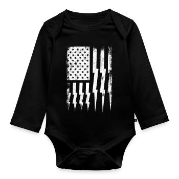 Électricien patriotique - Body Bébé bio manches longues - noir - Devant