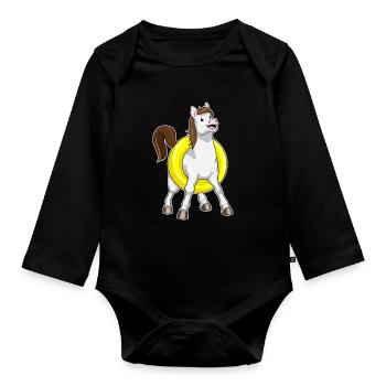 Natation à cheval Swimming Ring Summer - Body Bébé bio manches longues - noir - Devant