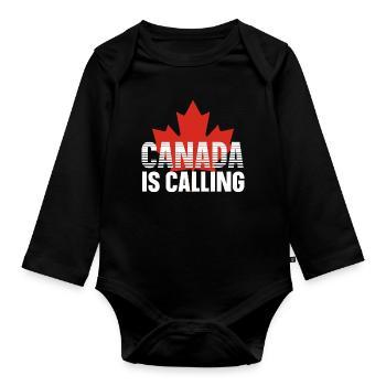 Canada - Body Bébé bio manches longues - noir - Devant