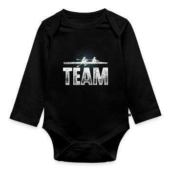 Rudern Ruderer Ruderboot Team - Baby Bio-Langarm-Body - Schwarz - Vorne